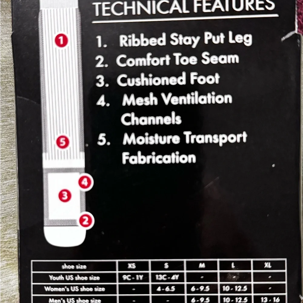 Men's burgundy Athletic All Sports Performance Socks L (2-pack lot-total 4 pr)